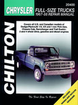 Chrysler Full-Size Trucks for 1967-88 covering Dodge/Plymouth 1/2, 3/4 and 1 ton Pick-Ups, Chassis Cab, Ramcharger and Trail Duster (2 and 4 wheel drive, gas and diesel engines) Chrysler Full-Size Trucks for 1967-88 covering Dodge/Plymouth 1/2, 3/4 and 1 ton Pick-Ups, Chassis Cab, Ramcharger and Trail Duster (2 and 4 wheel drive, gas and diesel engines)