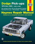 Dodge Full-size Pick-ups for 1974 thru 1993 covering Ramcharger and Trailduster (with gasoline engines only) Dodge Full-size Pick-ups for 1974 thru 1993 covering Ramcharger and Trailduster (with gasoline engines only)