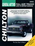 General Motors Full-Size Trucks 1970-79 covering all models of Chevrolet/GMC 1/2, 3/4 and 1 ton Pick-ups and Suburbans, both 2 and 4 WD and for both gas and diesel engines General Motors Full-Size Trucks 1970-79 covering all models of Chevrolet/GMC 1/2, 3/4 and 1 ton Pick-ups and Suburbans, both 2 and 4 WD and for both gas and diesel engines