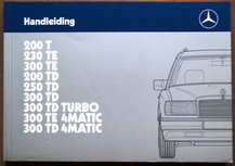 Mercedes 200 T, 230 TE, 300, TE, 200 TD, 250 TD, 300 TD, 300 TD TURBO, 300 TE 4MATIC, 300 TD 4MATIC, Type 124 1987 Mercedes 200 T, 230 TE, 300, TE, 200 TD, 250 TD, 300 TD, 300 TD TURBO, 300 TE 4MATIC, 300 TD 4MATIC, Type 124 1987