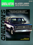 General Motors Blazer/Jimmy for 1969-82 covering all models of Chevrolet Blazer and GMC Jimmy for 2 and 4 wheel drive vehicles (gas and diesel engines) General Motors Blazer/Jimmy for 1969-82 covering all models of Chevrolet Blazer and GMC Jimmy for 2 and 4 wheel drive vehicles (gas and diesel engines)
