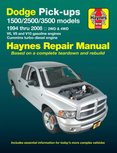 Dodge pick-ups inc. 1500/2500/3500 models (1994-2008) with V6, V8 & V10 petrol & Cummins turbo-diesel, 2WD & 4WD Dodge pick-ups inc. 1500/2500/3500 models (1994-2008) with V6, V8 & V10 petrol & Cummins turbo-diesel, 2WD & 4WD