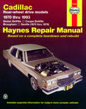Cadillac Rear-wheel drive gasoline engine 1970 thru 1993 covering DeVille/Coupe/Sedan DeVille (70 thru 85), Brougham (70 thru 93) and Seville (75 thru 79) Cadillac Rear-wheel drive gasoline engine 1970 thru 1993 covering DeVille/Coupe/Sedan DeVille (70 thru 85), Brougham (70 thru 93) and Seville (75 thru 79)